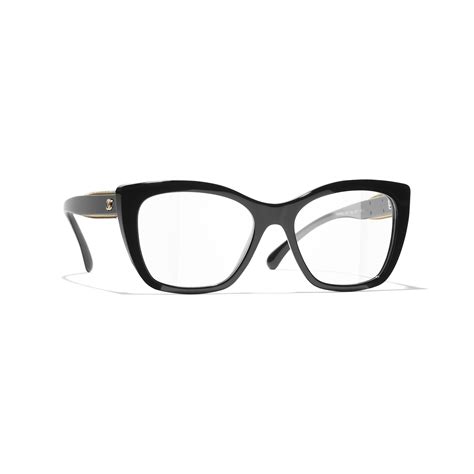 chanel bijou cat eye eyeglasses black acetate &|Cat Eye Eyeglasses Acetate Black .